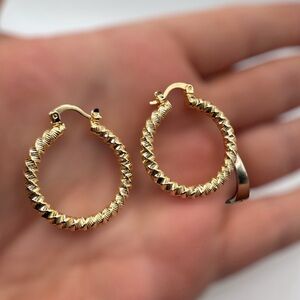 Gold Hoop Earrings NEW IN BAG